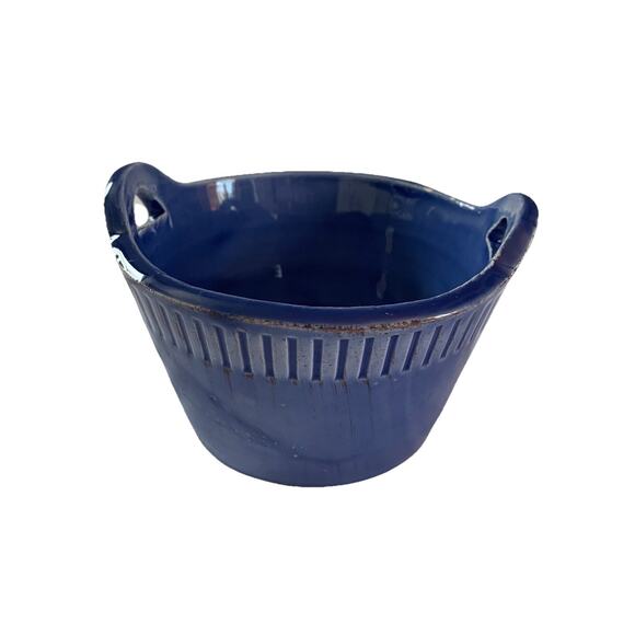 Ceramiche Alfa Ceramic Small Bowl Dessert Bowls with Handles Blue Made in Italy - Picture 1 of 8